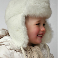 Alpaca Fur Baby Trapper Hat - Newborn size Thumbnail
