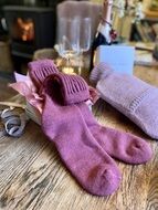Cosy Alpaca Lounge Socks - New Raspberry shade now in stock! Thumbnail