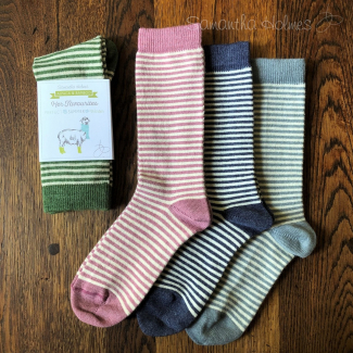 Ladies Alpaca Stripey Socks