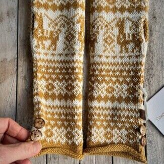 Alpaca Fair Isle Fingerless Gloves