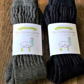 TWIN PACK Alpaca Ribbed Socks - UK Size 7-10